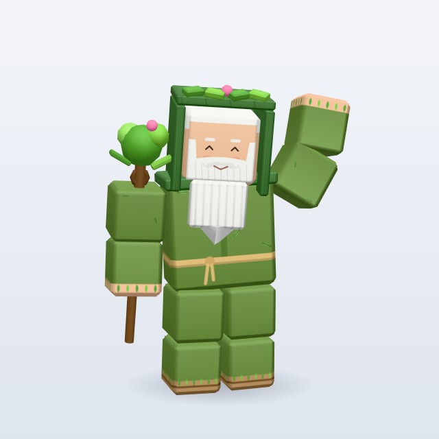 Blocky Forest Druid — Rigged & Animated 3D model