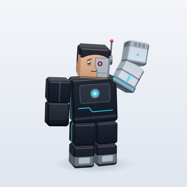 Blocky Cyborg — Rigged & Animated 3D model
