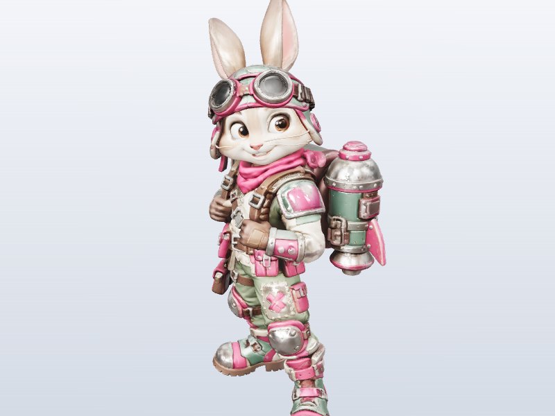 Rabbit Adventurer with Jetpack 3D model