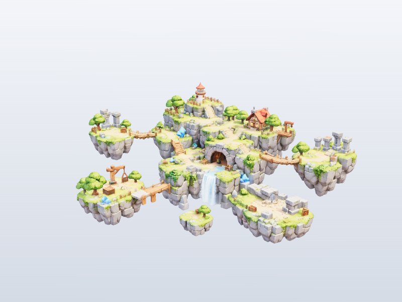 Floating Sky Islands Map 3D model