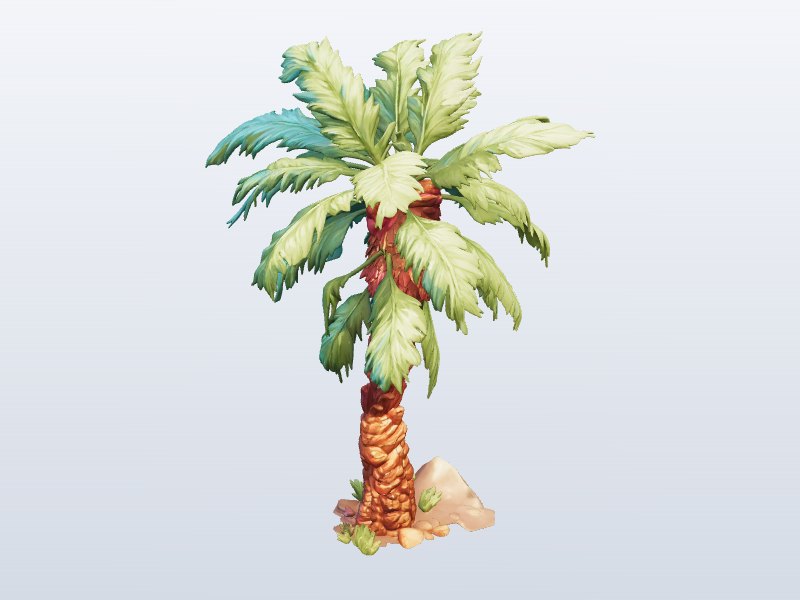 Cartoon Coconut Palm Tree 3D model