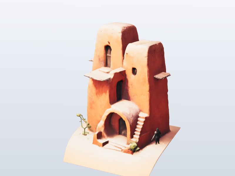 Desert Adobe House 3D model