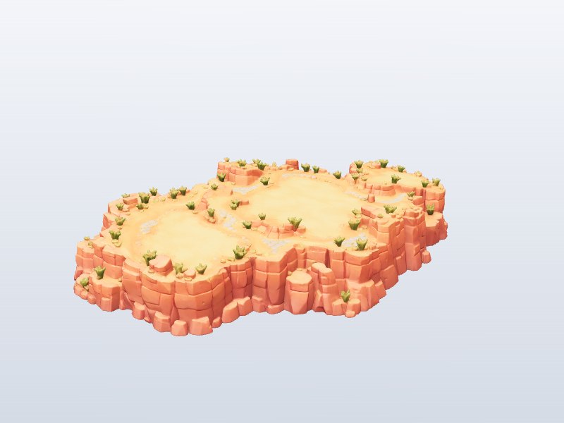 Desert Mesa Terrain 3D model