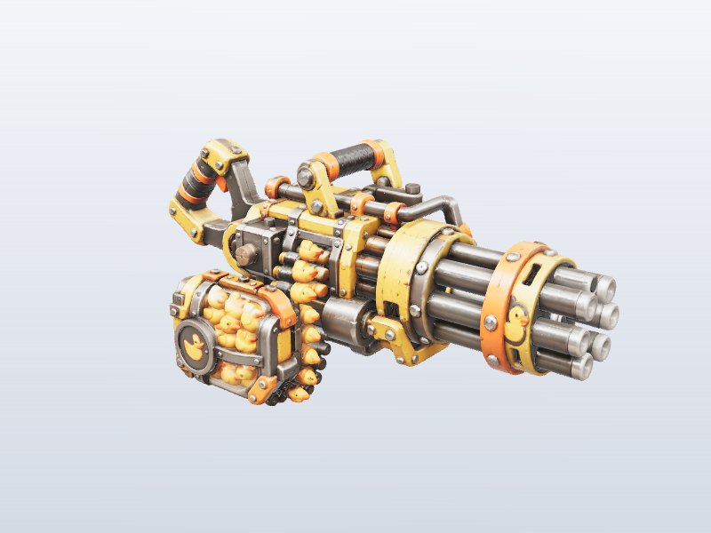 Golden Gatling Gun 3D model