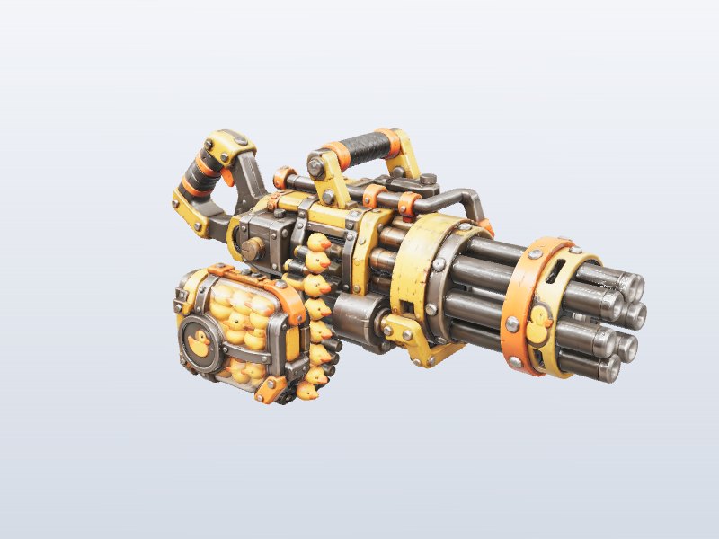 Brass Gatling Blaster 3D model