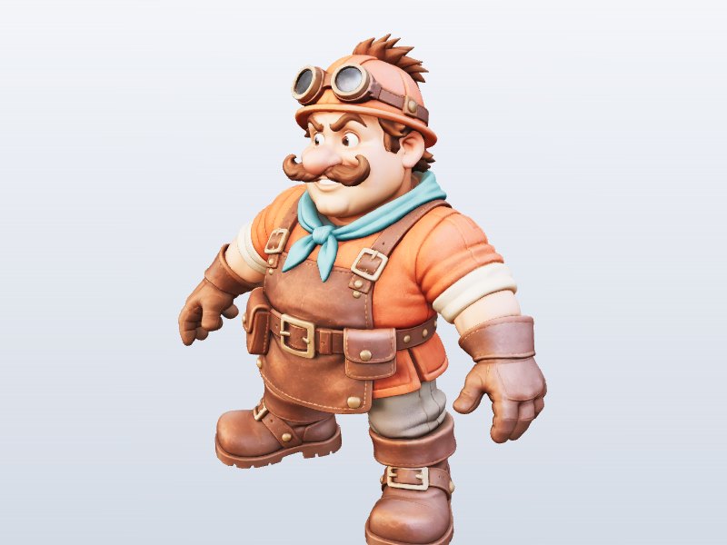 Mustached Engineer 3D model