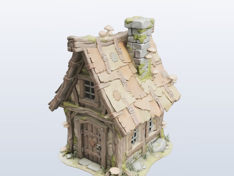 Old Mossy Cottage 3D model