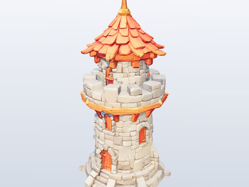 Fantasy Stone Tower 3D model
