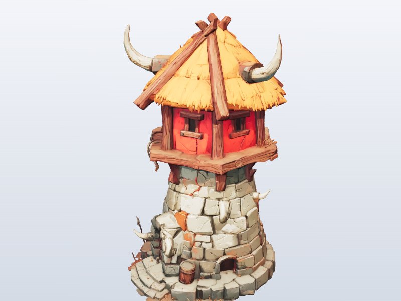 Horned Tribal Tower 3D model