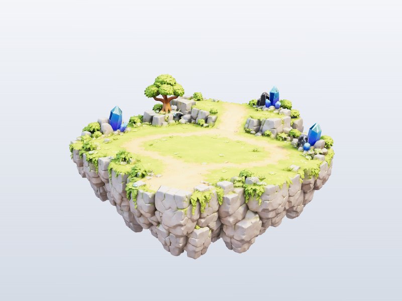 Floating Grass Island 3D model