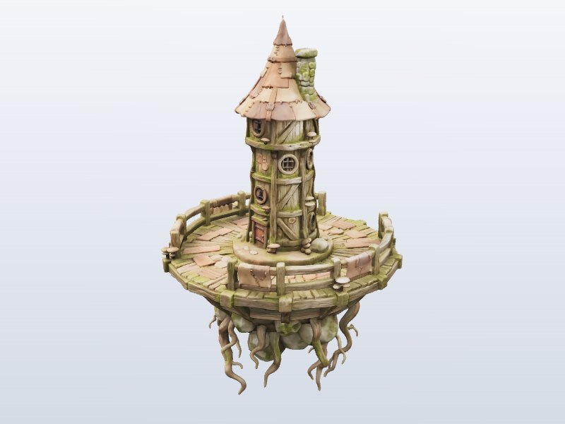 Floating Island Tower 3D model