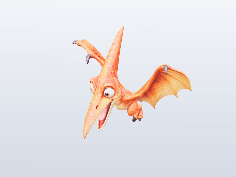 Orange Pterodactyl 3D model