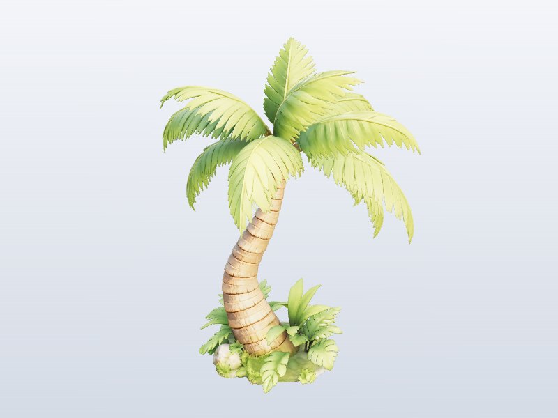 Bendy Palm Tree 3D model