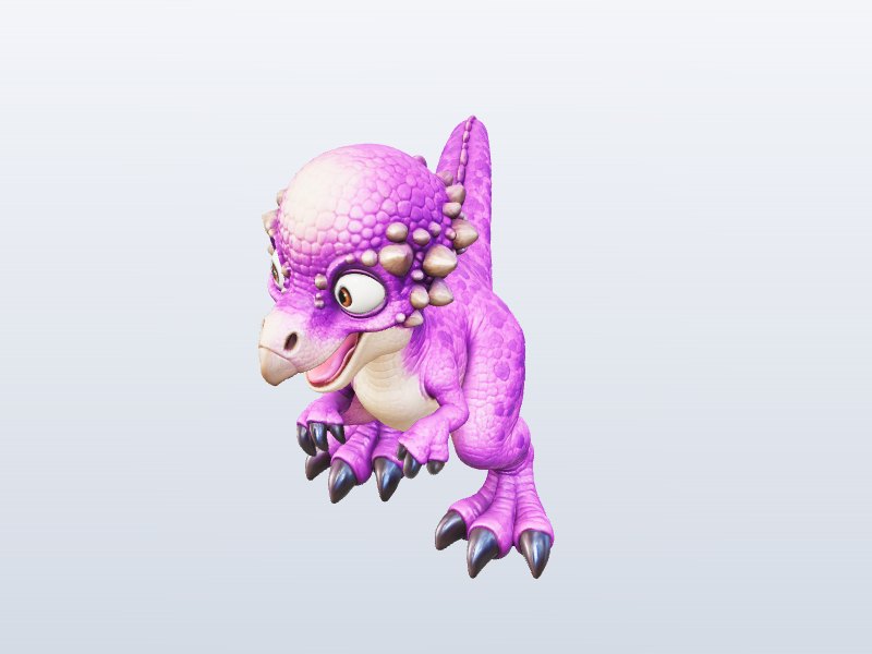 Purple Pachycephalosaurus 3D model