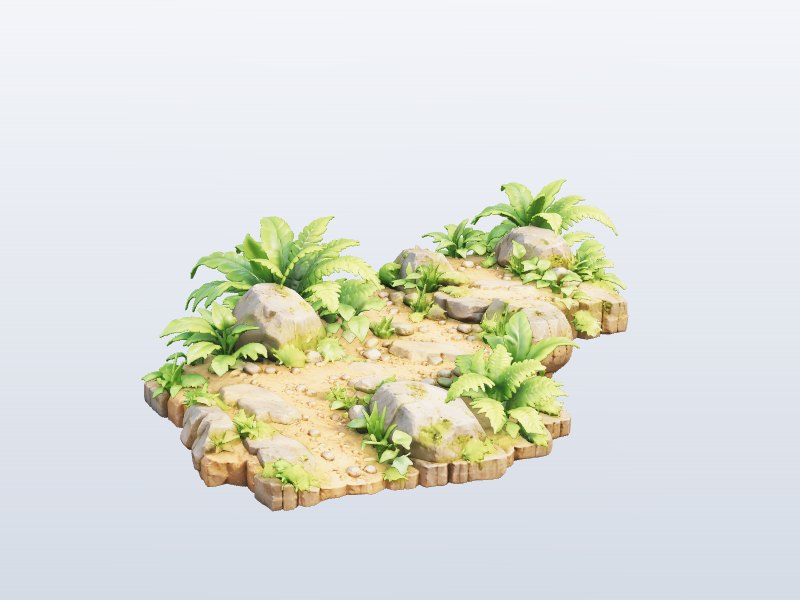 Jungle Dirt Path 3D model