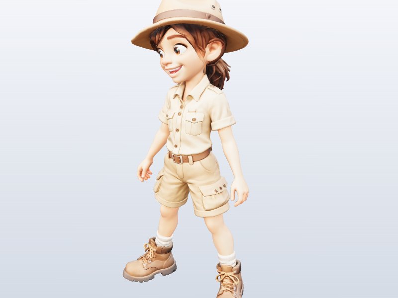 Safari Explorer Girl 3D model