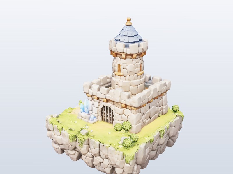 Floating Castle Island 3D model