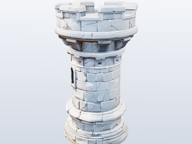Round Stone Tower 3D model