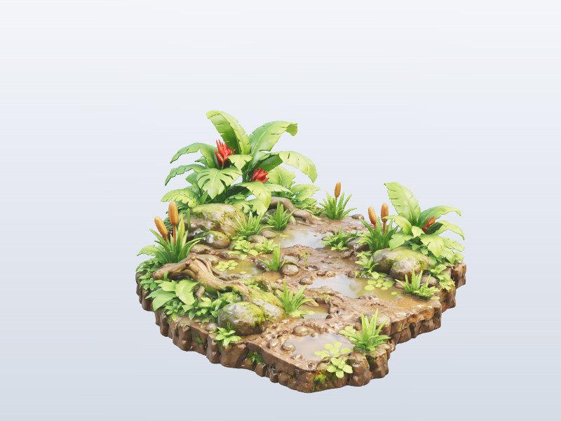 Tropical Island Patch 3D model
