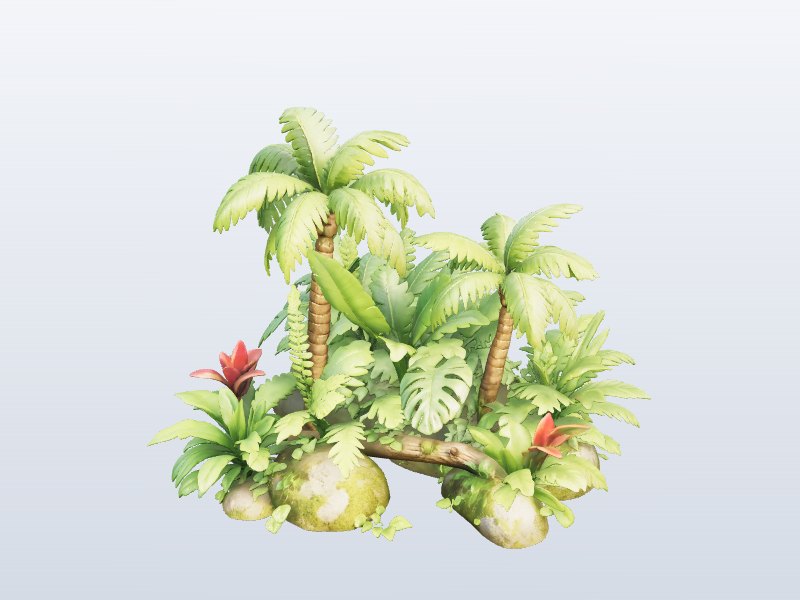 Tropical Plants Group 3D model