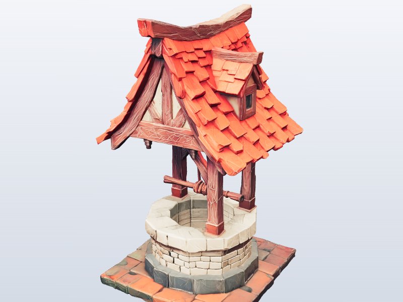 Red Roof Well 3D model