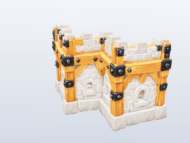 Castle Wall — Corner Tower 3D model