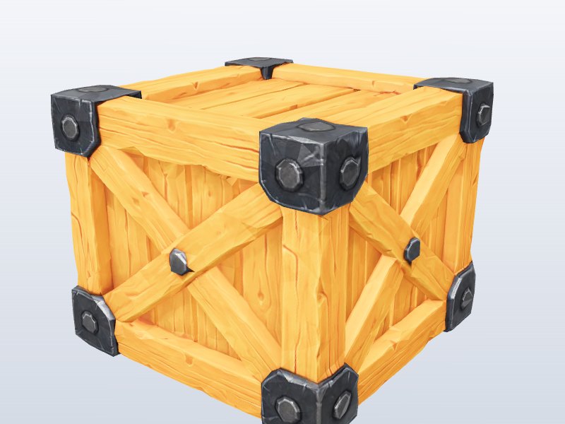 Cartoon Wooden Crate 3D model