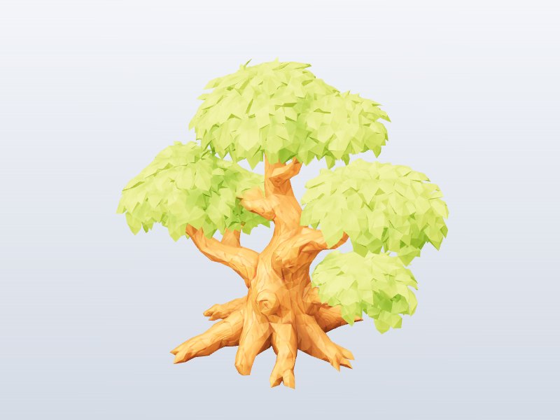 Cartoon Broadleaf Tree 3D model