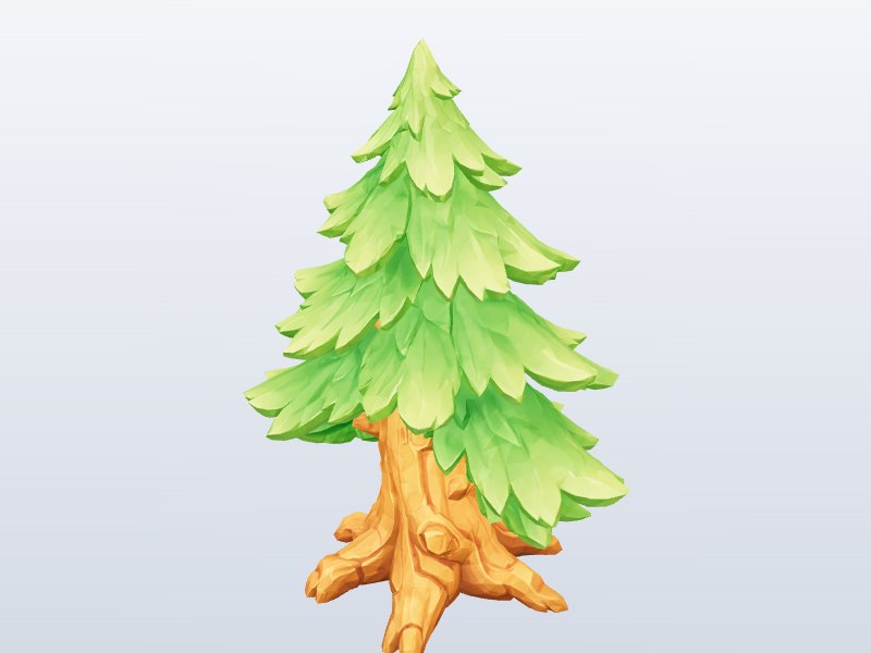 Cartoon Pine Tree 3D model