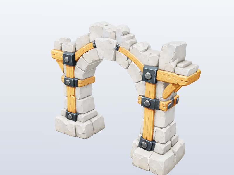 Ruined Stone Arch 3D model