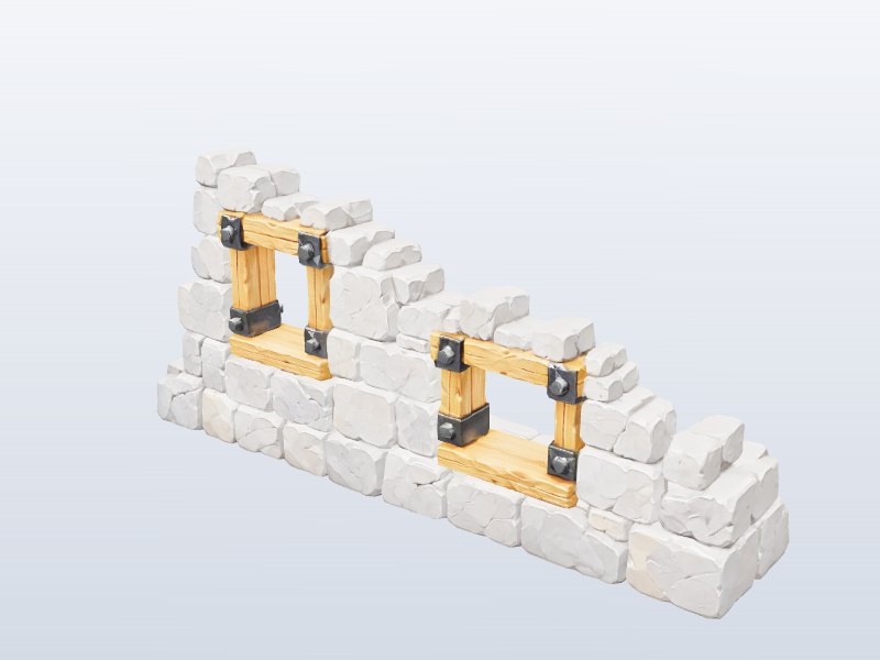 Ruined Stone Wall 3D model