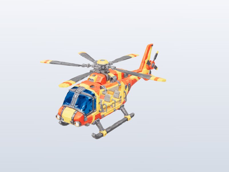 Cartoon Rescue Helicopter 3D model
