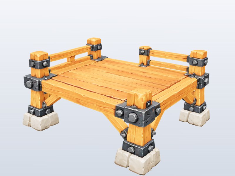 Raised Wooden Platform 3D model