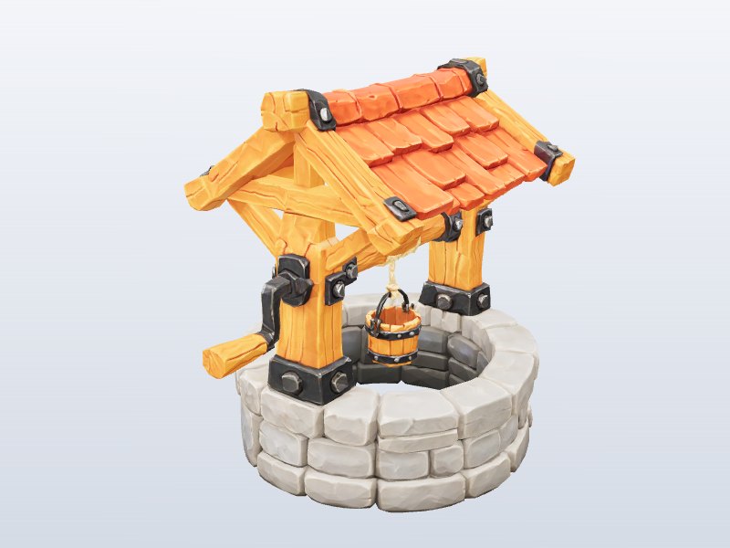 Stone Wishing Well 3D model