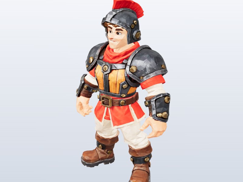 Cartoon Roman Knight 3D model