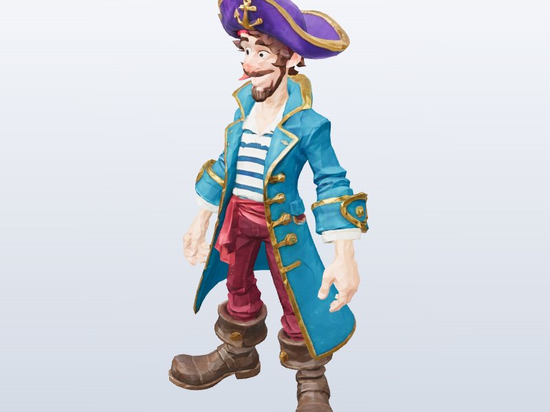 Cartoon Pirate Captain 3D model