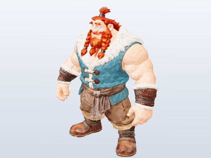 Cartoon Viking Warrior 3D model