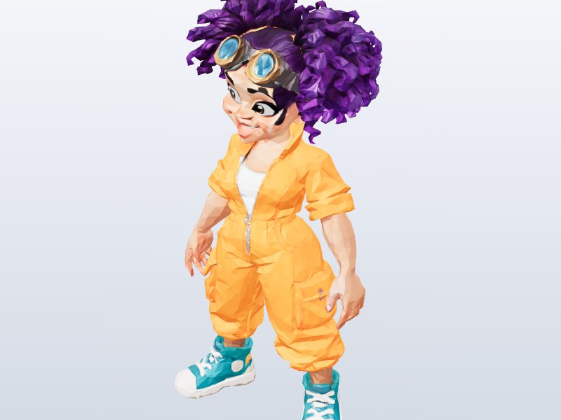 Inventor Girl with Goggles 3D model