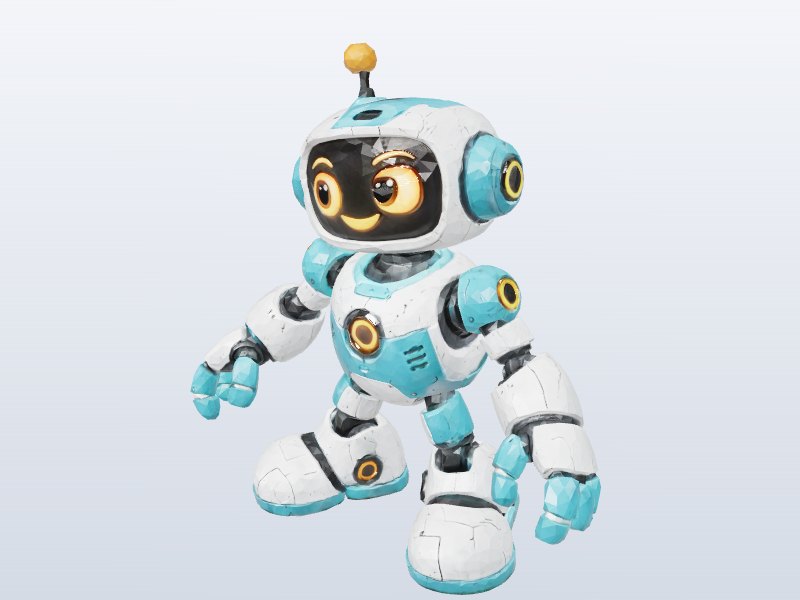 Cute Robot Buddy 3D model